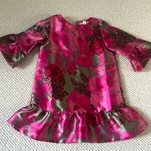 Jcrew Crewcuts holiday dress in magenta and gold.